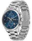 Hugo Boss Skymaster Blue Dial Silver Steel Strap Watch for Men - 1513784