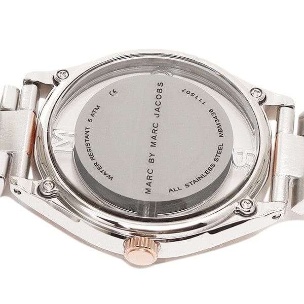 Marc Jacobs Tether Transparent White Dial Two Tone Steel Strap Watch for Women - MBM3436