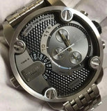 Diesel Little Daddy Chronograph Black Dial Silver Steel Strap Watch For Men - DZ7259