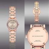 Burberry The City Diamonds Rose Dial Rose Gold Steel Strap Watch for Women - BU9225