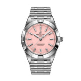 Breitling Chronomat 32 Diamonds Pink Dial Silver Steel Strap Watch for Women - A77310101K1A1