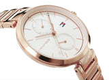 Tommy Hilfiger Angela Quartz White Dial Rose Gold Steel Strap Watch for Women - 1782124