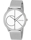 Calvin Klein Minimal White Dial Silver Mesh Bracelet Watch for Men - K3M5115X