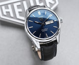 Tag Heuer Carrera Calibre 5 Automatic Blue Dial Blue Leather Strap Watch for Men - WAR201E.FC6292