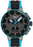 Tissot T Race Cycling Chronograph Black Dial Two Tone Rubber Strap Watch For Men - T111.417.37.441.05