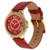 Michael Kors Camille Three-Hand Red Dial Red Leather Strap Watch for Women - MK4750