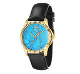 Gucci G Timeless Turquoise Blue Dial Black Leather Strap Watch For Men - YA126462