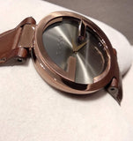 Gucci Interlocking Brown Dial Brown Leather Strap Watch For Women - YA133309