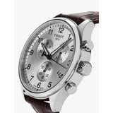 Tissot T Sport Chrono XL Classic Silver Dial Brown Leather Strap Watch For Men - T116.617.16.037.00