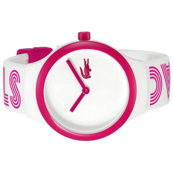 Lacoste Goa White Dial Two Tone Silicone Strap Watch for Woman - 2020106