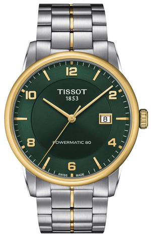 Tissot Luxury Powermatic 80 Green Dial Silver Steel Strap Watch For Men - T086.407.22.097.00