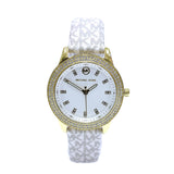 Michael Kors Tibby Analog Silver Dial White Leather Strap Watch for Women - MK1049