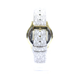 Michael Kors Tibby Analog Silver Dial White Leather Strap Watch for Women - MK1049