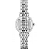 Emporio Armani Gianni T Bar White Marble Dial Silver Steel Strap Watch For Women - AR11170