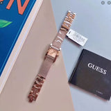 Guess Nouveau Diamonds Rose Gold Dial Rose Gold Mesh Bracelet Watch for Women - W0127L3