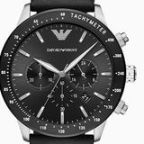 Emporio Armani Sportivo Chronograph Black Dial Black Rubber Strap Watch For Men - AR0527