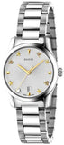 Gucci G Timeless White Dial Silver Steel Strap Watch For Women - YA126572A