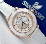 Swarovski Octea Lux White Dial White Leather Strap Watch for Women - 5414416