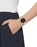 Michael Kors Skylar Black Dial Gold Steel Strap Watch for Women - MK5989