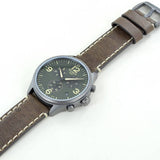 Tissot T Sport Chrono XL Green Dial Brown Leather Strap Watch For Men - T116.617.36.097.00