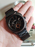 Fossil Machine Chronograph Black Dial Black Steel Strap Watch for Men - FS4682