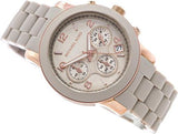 Michael Kors Runway Chronograph Grey Dial Grey Silicone Strap Watch For Women - MK7386