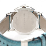 Burberry White Dial Turquoise Leather Strap Watch for Women - BU9120