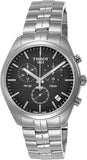 Tissot T Classic PR 100 Chronograph Black Dial Silver Steel Strap Watch for Men - T101.417.11.051.00