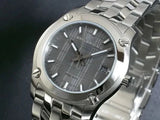 Burberry Herringbone Grey Dial Silver Steel Strap Watch for Women - BU1851