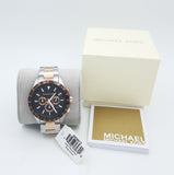 Michael Kors Layton Chronograph Black Dial Two Tone Steel Strap Watch For Men - MK8913