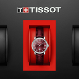 Tissot Carson Premium Lady Maroon Dial Maroon Leather Strap Watch For Women - T122.210.16.373.00