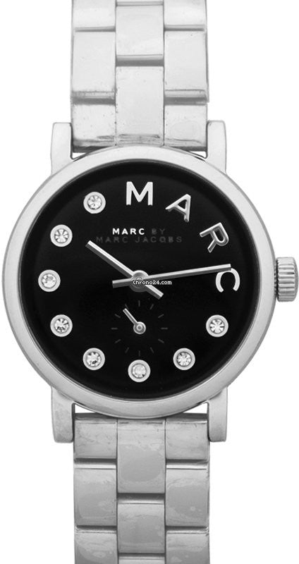 Marc Jacobs Blade Black Dial Silver Steel Strap Watch for Women - MBM8672