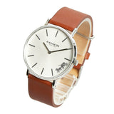 Coach Perry Silver Dial Brown Leather Strap Watch for Women - 14503120