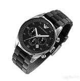 Emporio Armani Sportivo Black Dial Two Tone Ceramic Bracelet Watch For Men - AR5866