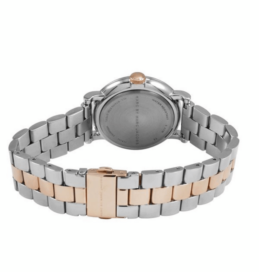Marc Jacobs Baker White Dial Two Tone Steel Strap Watch for Women - MBM3312