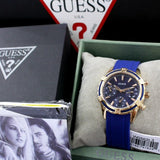 Guess Analog Quartz Blue Dial Blue Rubber Strap Watch For Women - W0562L3