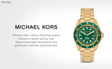 Michael Kors Maritime Analog Green Dial Gold Steel Strap Watch for Men - MK9162