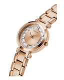 Guess Crystal Clear Rose Gold Dial Rose Gold Steel Strap Watch for Women - GW0470L3