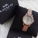 Coach Delancey White Dial Rose Gold Steel Strap Watch for Women - 14502479