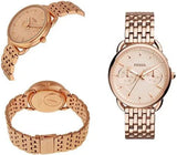 Fossil Tailor Rose Gold Dial Rose Gold Stainless Steel Strap Watch for Women - ES3713