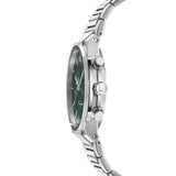 Salvatore Ferragamo Sapphire Chronograph Green Dial Silver Steel Strap Watch for Men - SFME00421