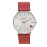 Coach Perry Silver Dial Red Leather Strap Watch for Women - 14503515