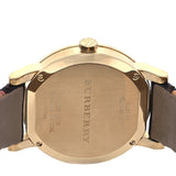 Burberry The City Gold Dial Black Leather Strap Watch for Men - BU9032