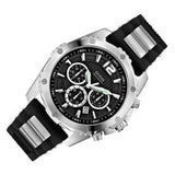 Guess Intrepid Chronograph Black Dial Two Tone Steel Strap Watch for Men - W0167G1