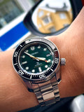 Seiko Prospex 140th Anniversary Limited Divers Green Dial Silver Steel Strap Watch For Men - SPB207J1