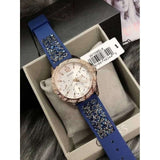 Guess Swirl Analog Quartz White Dial Blue Rubber Strap Watch for Women - W1096L4