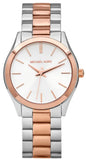 Michael Kors Runway White Dial Two Tone Stainless Steel Strp Watch for Women - MK3204A