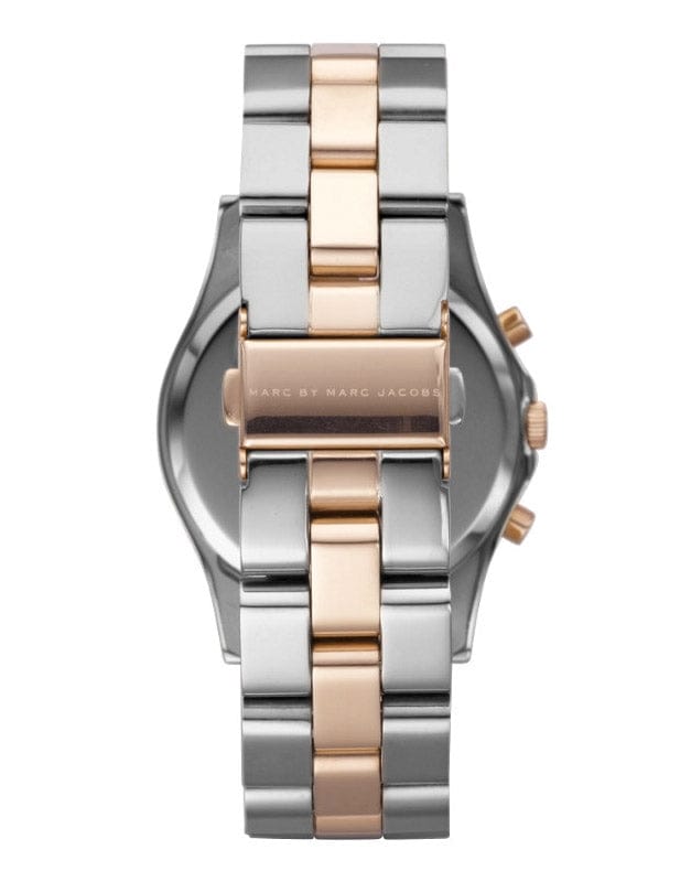 Marc Jacobs Henry Chronograph Silver Dial Two Tone Steel Strap Watch for Women - MBM3106