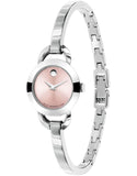 Movado Rondiro 22mm Pink Dial Stainless Steel Watch For Women - 0606797