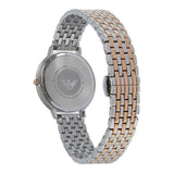 Emporio Armani Silver Sunray Dial Two Tone Steel Strap Watch For Women - AR11113